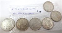 6 - Morgan silver dollars