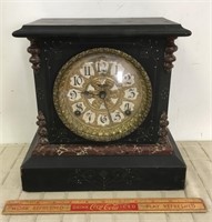 SUBSTANTIAL ANTIQUE MANTLE CLOCK WITH KEY