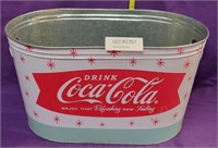 TIN COCA-COLA BASKET/BUCKET W/HANDLES