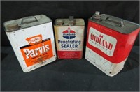 COLLECTION OF (3) ADV. OIL CANS
