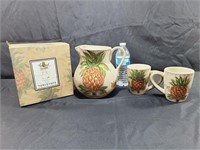 Pineapple Pitcher & Mug Set NEW