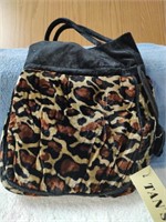 Tan's Drawstring Leopard Bag - NWT - 12"