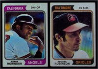 (2) 1974 Topps #55, #160 The Robinsons