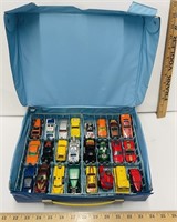 Vintage Matchbox Collector Case w/ Cars