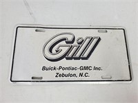 Gill Buick Pontiac Zebulon NC front plate
