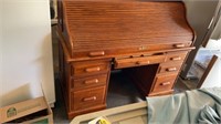 Wooden Roll top desk 58x30x48 nice condition
