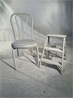 White Chair and White Step Ladder
