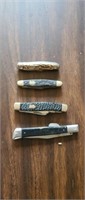 4 assorted vintage jackknife - Colonial USA,
