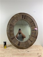 Wood oval wall mirror B