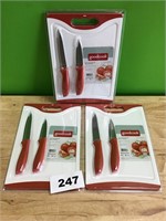 Good Cook 3pc Cutting Board with Knives lot of 3