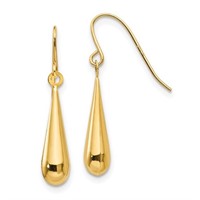14 Kt- Yellow Gold Teardrop Dangle Earrings