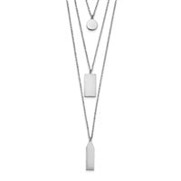 Silver- Multi-Layer Rhodium Plated Necklace