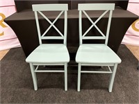 Blue Wood Dining Chair/Side Chair/Accent Chair Set
