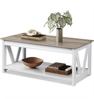 $90 WLIVE Farmhouse Coffee Table,Living Room