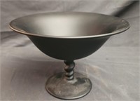 Black satin footed compote