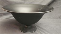 Large satin black footed compote