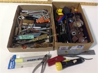Hand tools including screwdrivers, wrenches, multi
