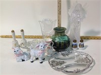Glassware including salt and pepper shakers,