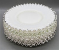 Fenton Cased Glass Ruffled Edge Plates (6)