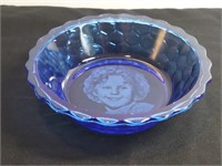 Shirley Temple Blue Honeycomb Glass Bowl. Some