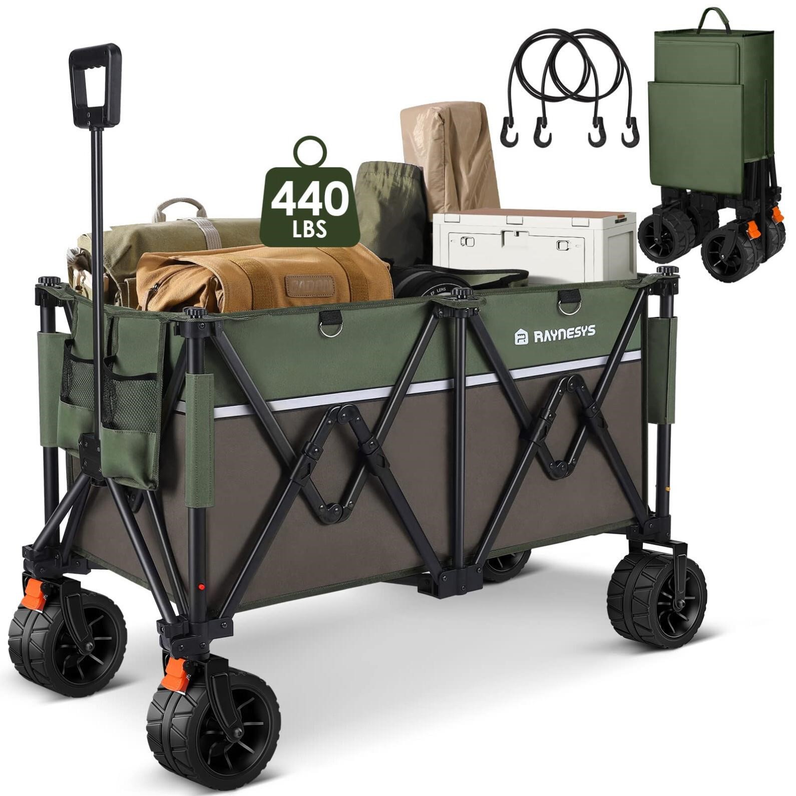 Raynesys Wagons Carts 440 lbs Heavy Duty Foldable