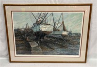 Signed & Numbered Serigraph "Dry Dock" By Schofiel
