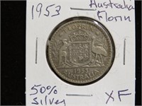 1953 AUSTRALIA FLORIN 50% SILVER