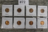 8 Uncirculated Lincoln Cents various years