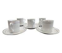 Set of 5 Espresso Cups & Saucers