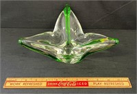 DESIRABLE MID CENTURY CHALET GLASS RIBBON BOWL