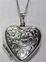 Sterling Silver Necklace w/ Heart Pendant