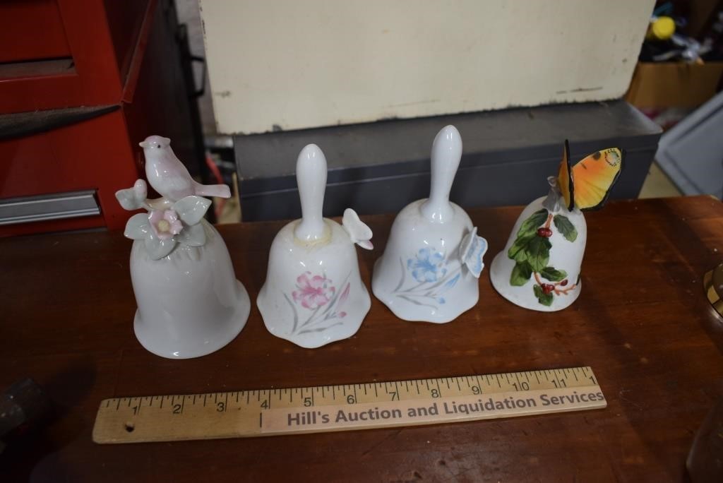 Four Collectible Ceramic Bells