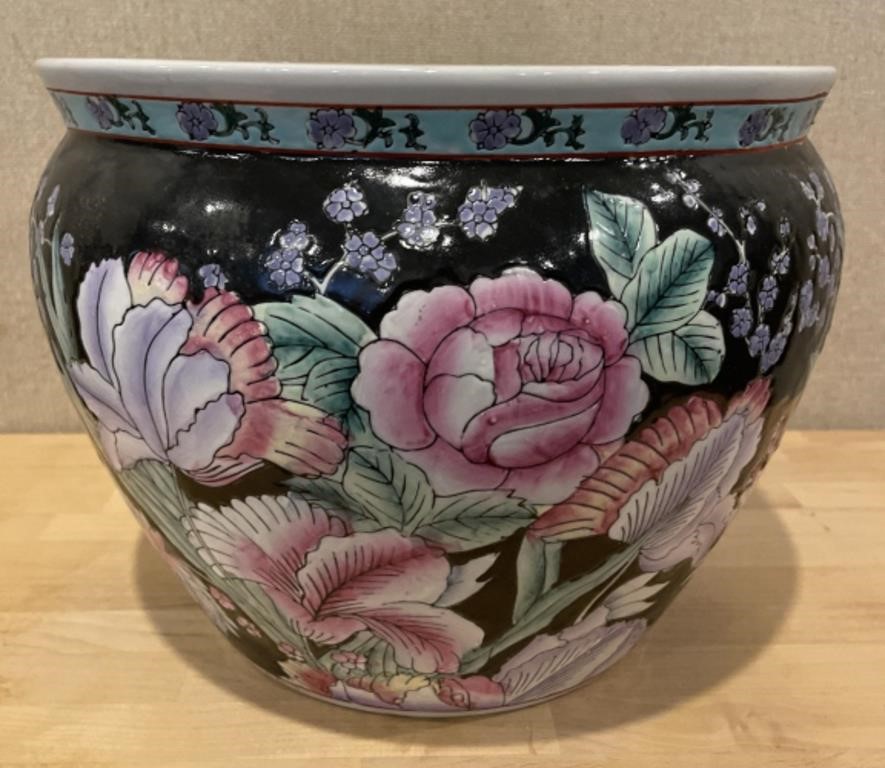 Hand Painted Floral Planter