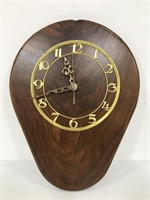 Vintage walnut wood plaque clock