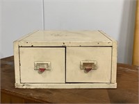 Vintage metal table top file box