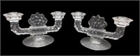 Fostoria Double Candle Stick Holders 4.5"T