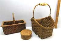 3 Baskets one W/Ceramic Handle