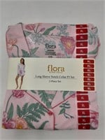 Flora Long Sleeve PJ Set pink floral size XL