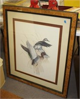 FRAMED AND MATTED DUCK PRINT-FRAME ASIS