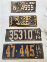 Vintage IA license plates