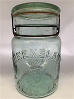 1 Quart Queensland Fruit Jar. Original wire and