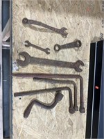 Antique wrench’s, cast iron wrench, bolts and