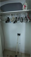 Contents of Closet-Ironing Board, Iron, Hangers