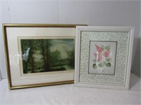 2 Framed Pictures-21"x16", 16"x14"-both signed-1 #