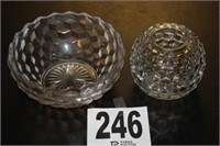Cubed Glass Bowl & Rose Bowl