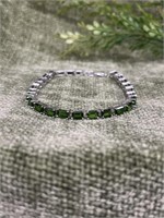 Green Chrome Diopside Sterling Silver Bracelet