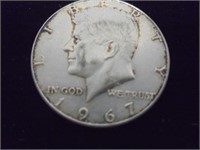 1967 Kennedy half dollar