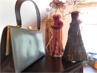 2 Decorative Jewelry Hangers & Vintage Handbag by