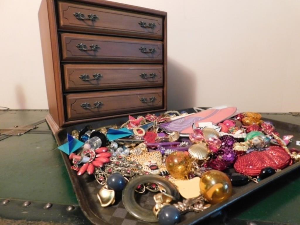 Jewelry Box and Collection of Costume Jewelry