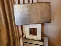 Brushed Nickel and Stone Table lamp